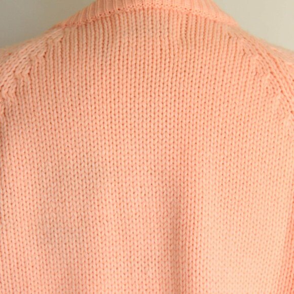 Vintage 1960s Sweater, Full Fashioned Orange Knit Cardigan - Picture 9 of 10